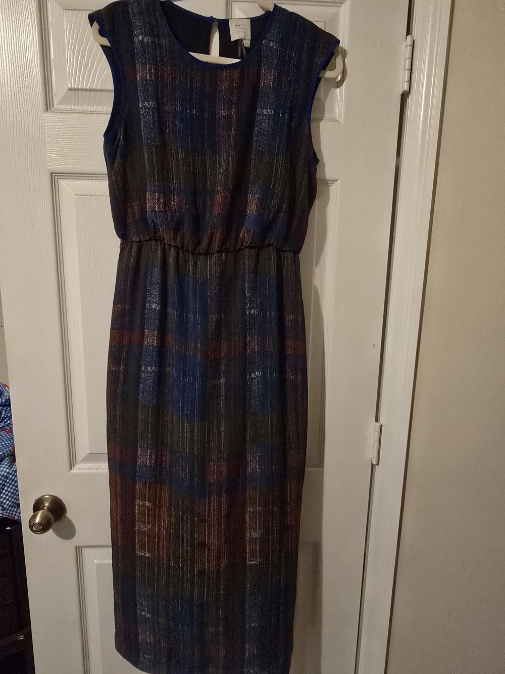 HD in Paris Navy Multicolor Plaid Maxi Dress